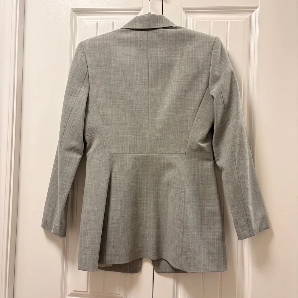Georgiou Studio Longline Italian Wool Blend Blazer Grey - Picture 7 of 11